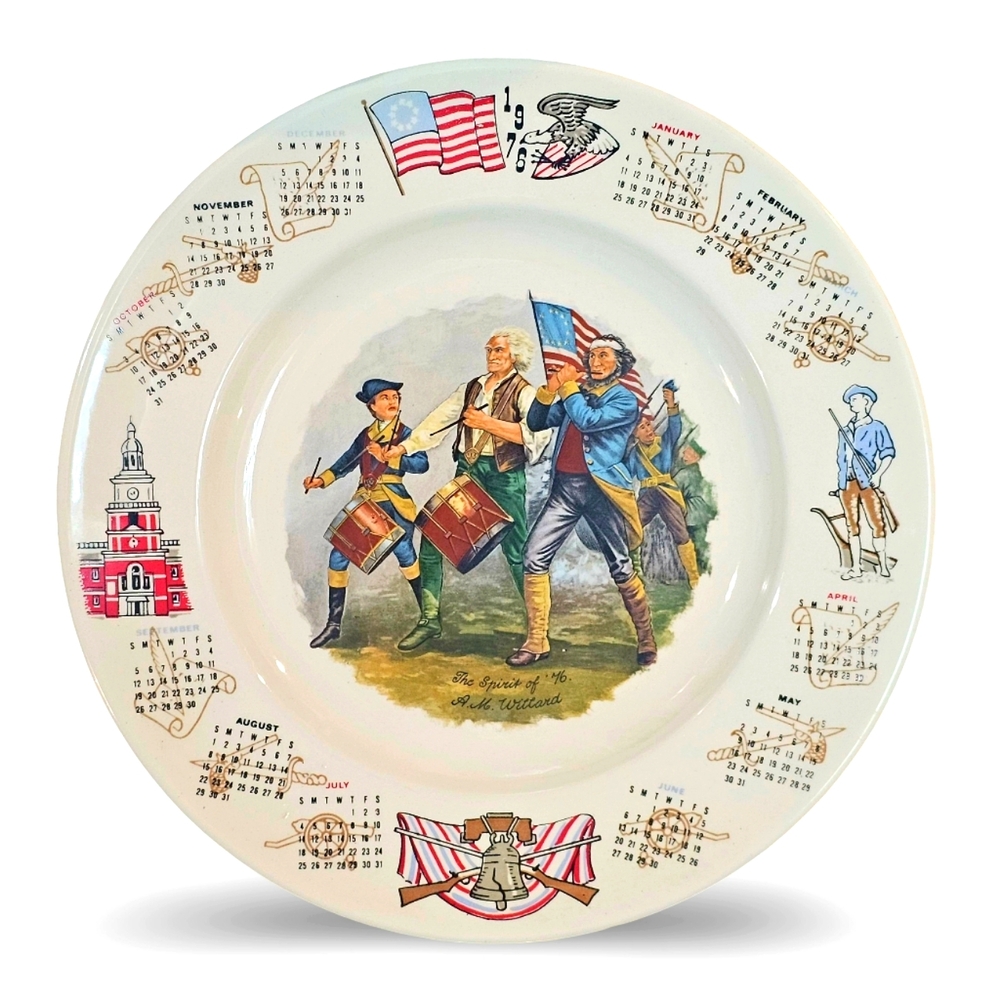 Vintage Spirit of '76 Calendar Plate 1976 A.M. Willard Collector Plate 10.25"